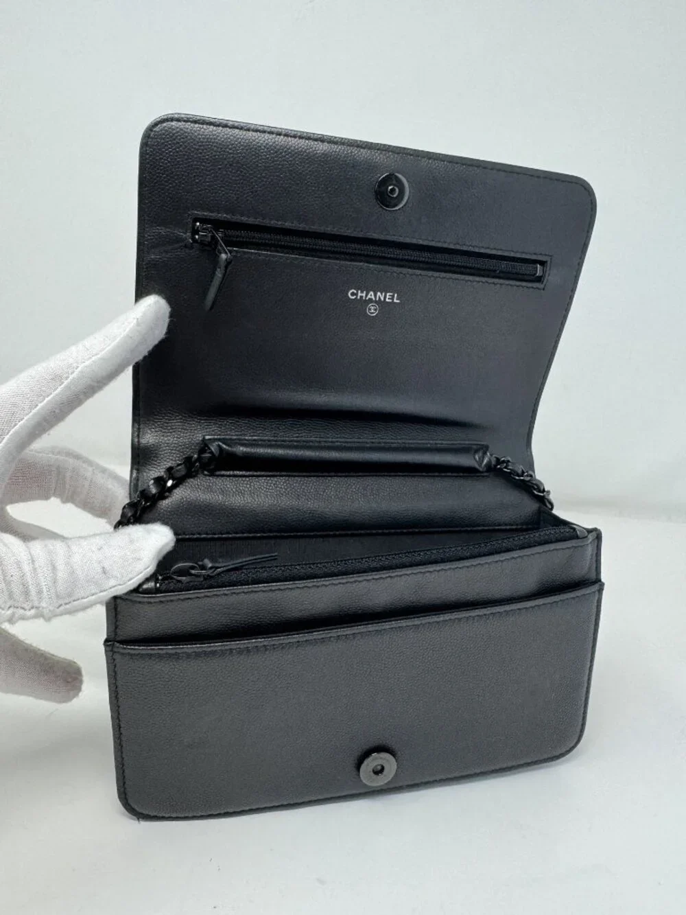 Chanel So Black Boy Wallet On Chain